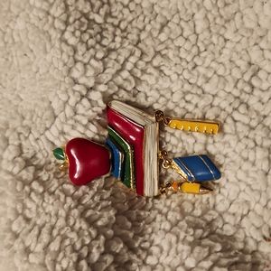 Beautiful teacher gold tone brooch pin